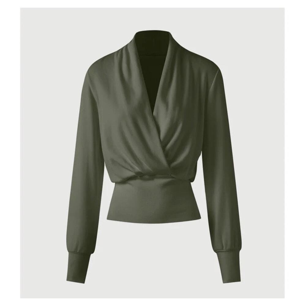 OGL Surplice Top ProWarm Tuckable Olive Green Size Medium NEW